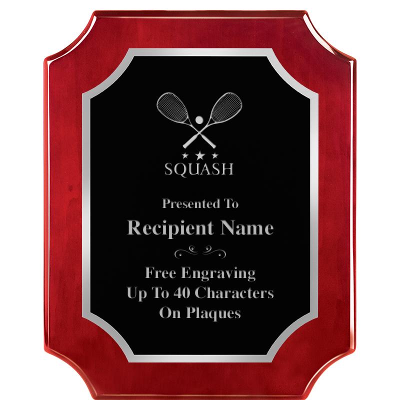 8X10 SCALLOP ROSEWOOD SLV PLQ