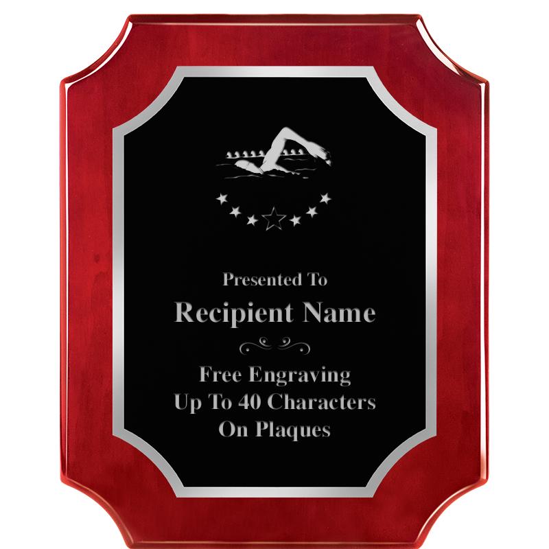 8X10 SCALLOP ROSEWOOD SLV PLQ