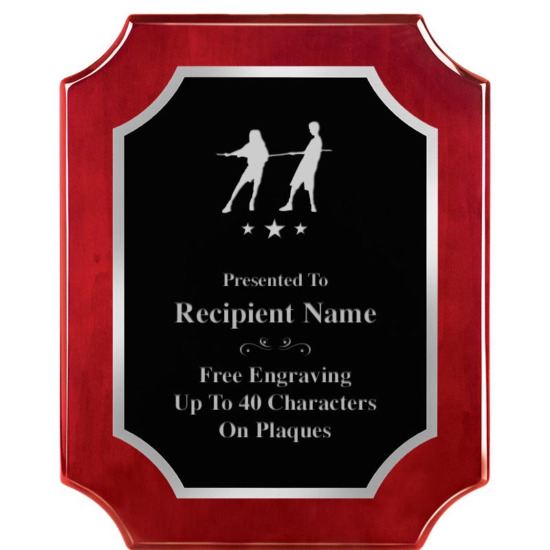 8X10 SCALLOP ROSEWOOD SLV PLQ