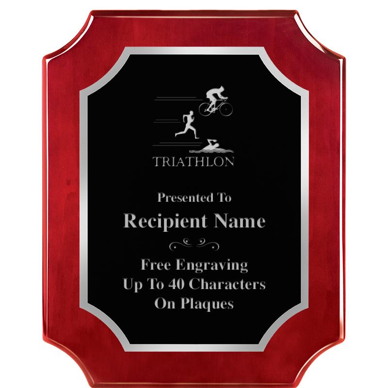 8X10 SCALLOP ROSEWOOD SLV PLQ