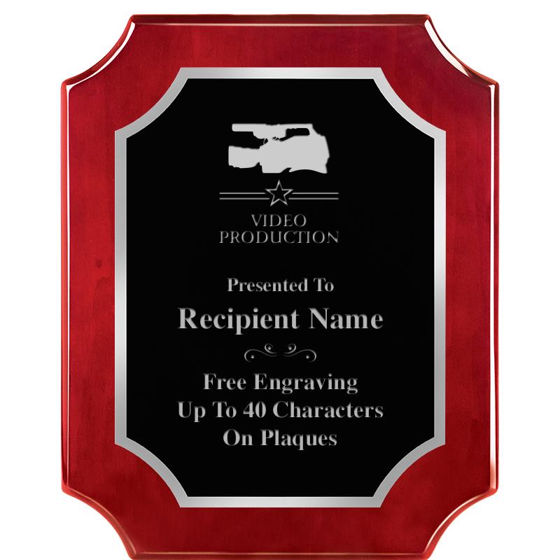 8X10 SCALLOP ROSEWOOD SLV PLQ