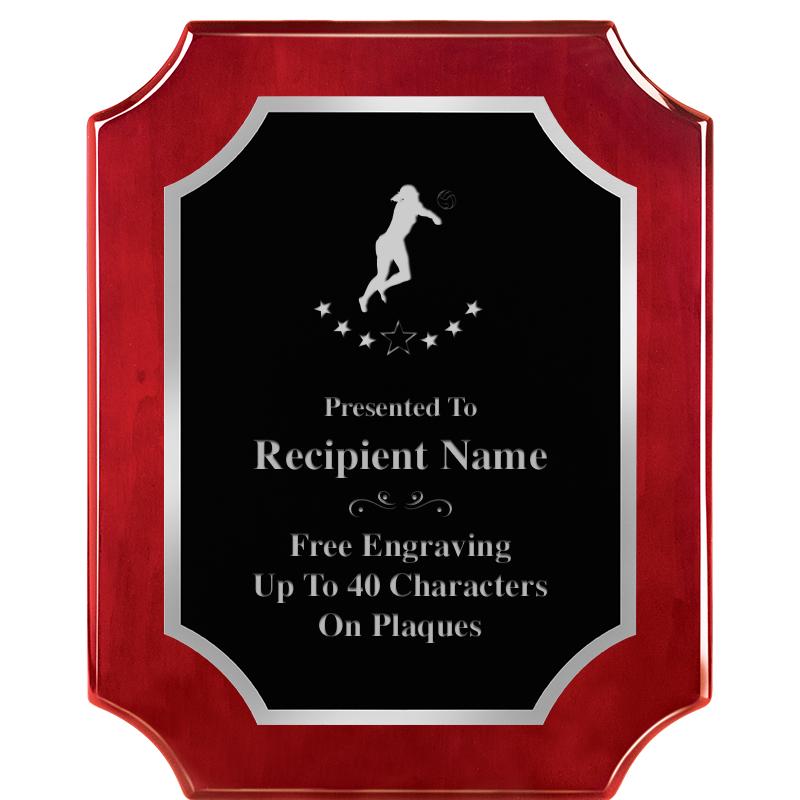 8X10 SCALLOP ROSEWOOD SLV PLQ