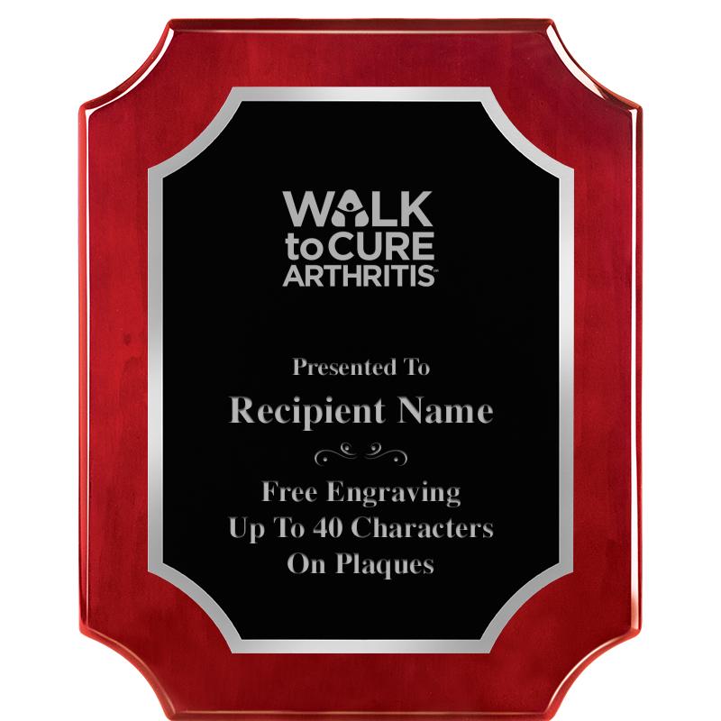 8X10 SCALLOP ROSEWOOD SLV PLQ