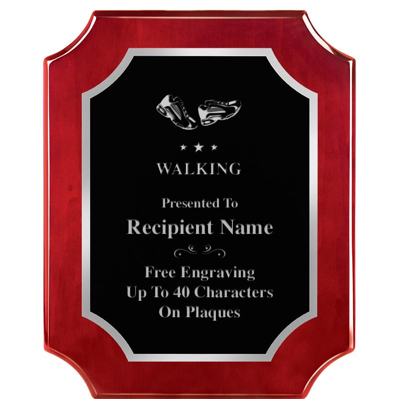 8X10 SCALLOP ROSEWOOD SLV PLQ