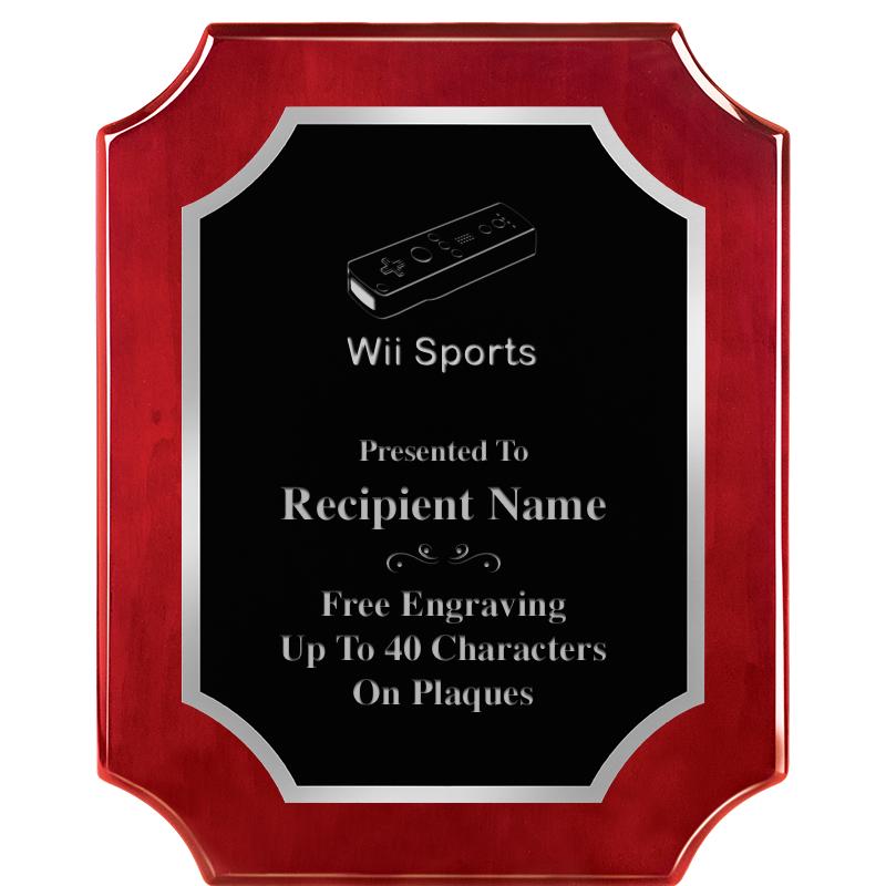 8X10 SCALLOP ROSEWOOD SLV PLQ