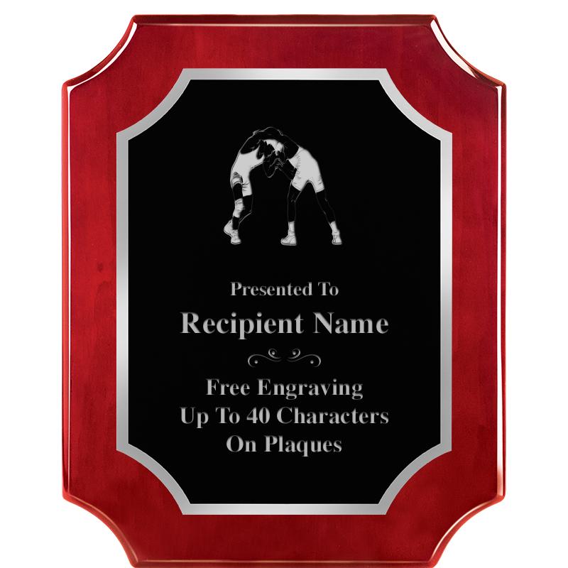 8X10 SCALLOP ROSEWOOD SLV PLQ