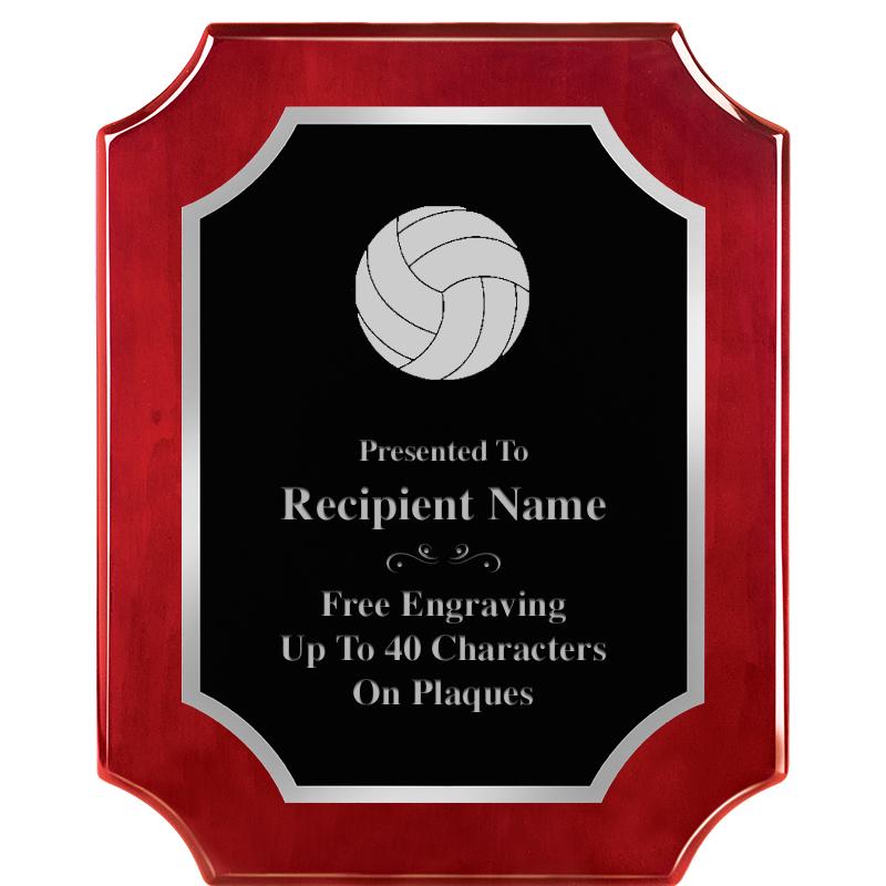 8X10 SCALLOP ROSEWOOD SLV PLQ