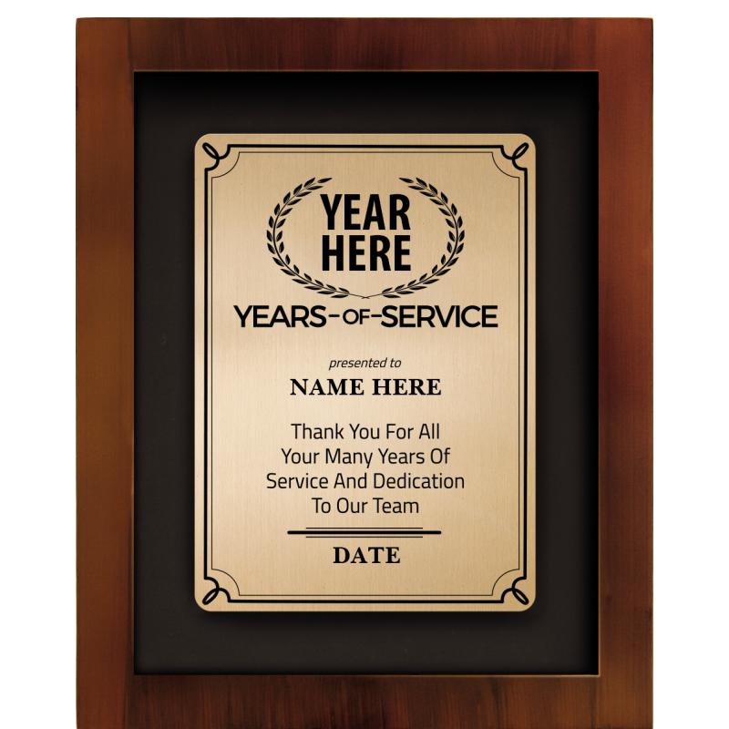 8.5x10.5 SHDW PL YEARS SERVICE