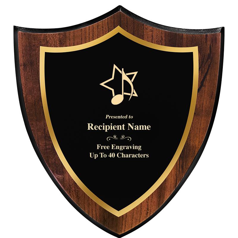 7.25x8 SHIELD PLQ W METAL PLT