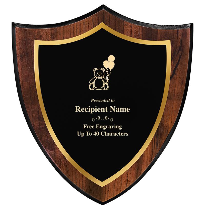 7.25x8 SHIELD PLQ W METAL PLT