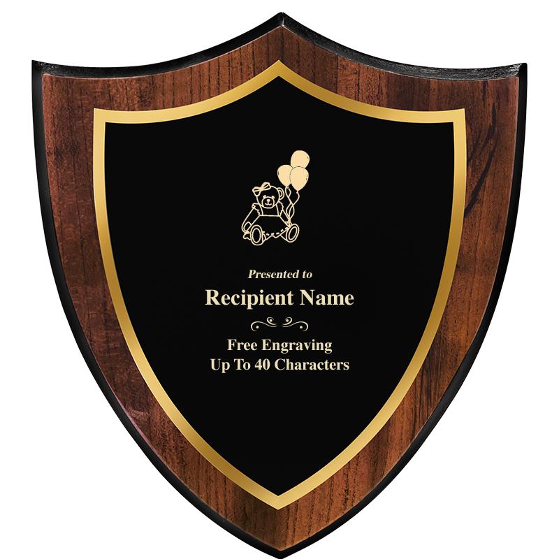 7.25x8 SHIELD PLQ W METAL PLT