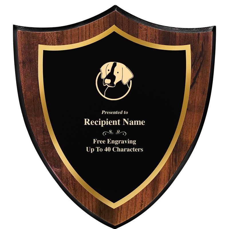 7.25x8 SHIELD PLQ W METAL PLT