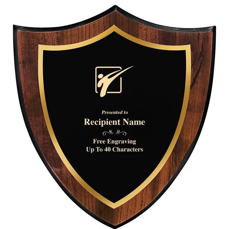 7.25x8 SHIELD PLQ W METAL PLT