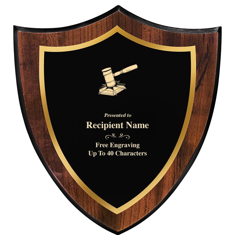 7.25x8 SHIELD PLQ W METAL PLT