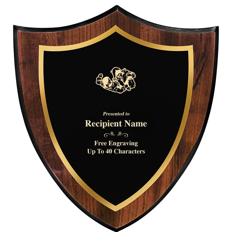 7.25x8 SHIELD PLQ W METAL PLT