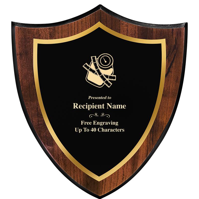 7.25x8 SHIELD PLQ W METAL PLT