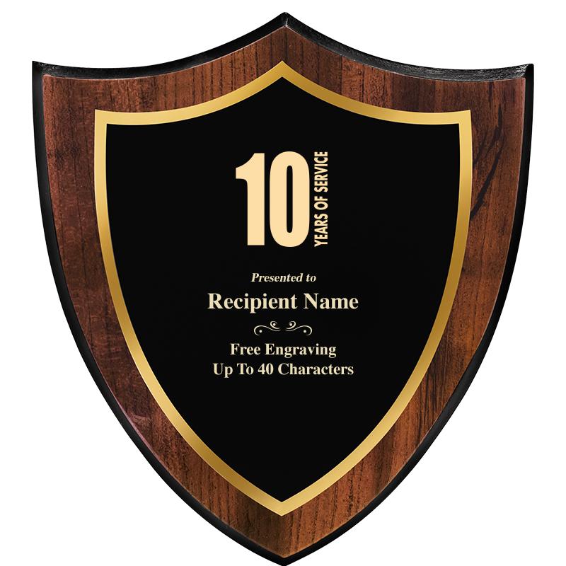 7.25x8 SHIELD PLQ W METAL PLT