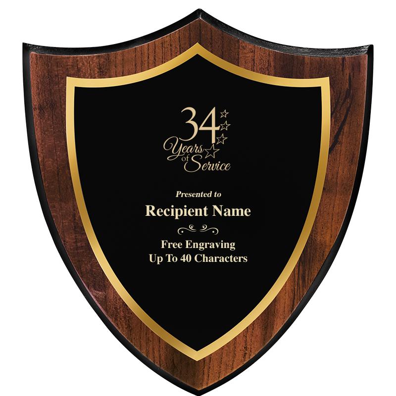 7.25x8 SHIELD PLQ W METAL PLT