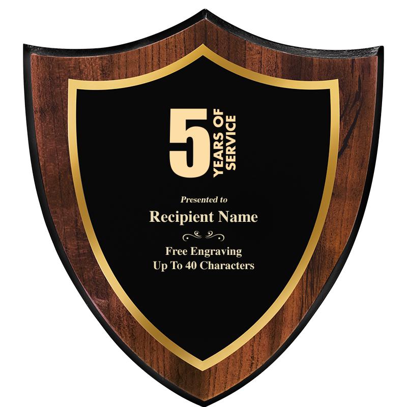 7.25x8 SHIELD PLQ W METAL PLT