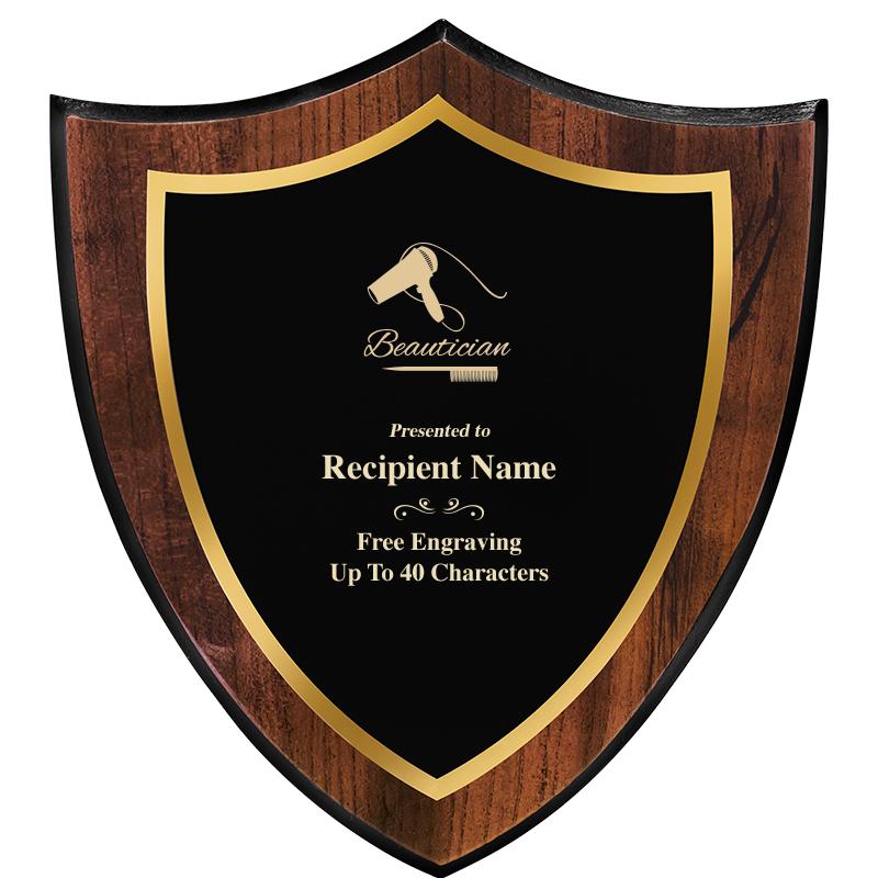 7.25x8 SHIELD PLQ W METAL PLT