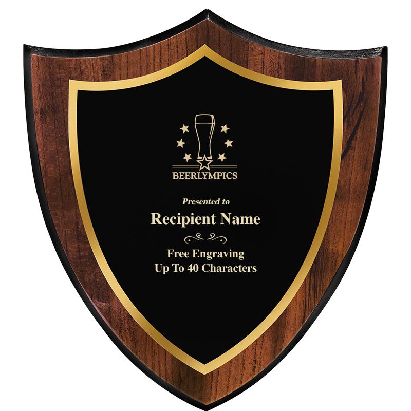 7.25x8 SHIELD PLQ W METAL PLT