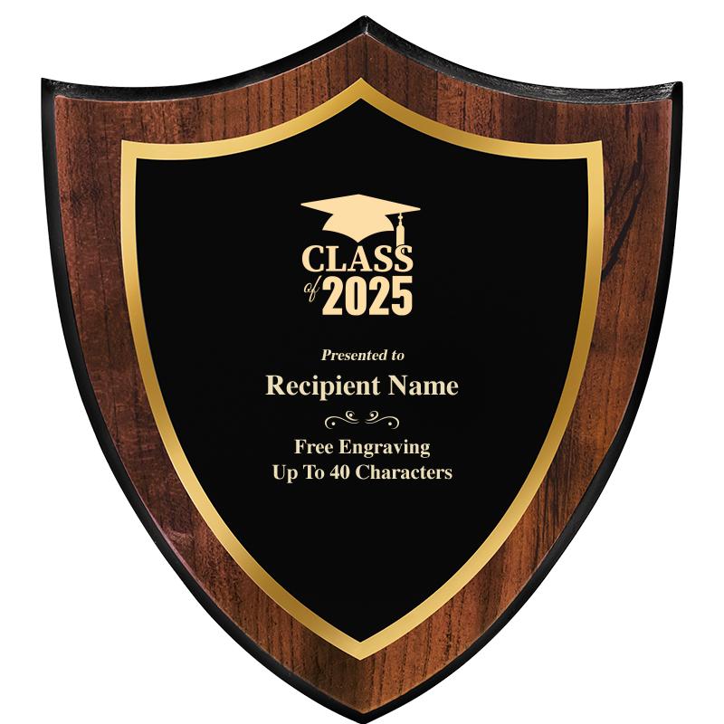 7.25x8 SHIELD PLQ W METAL PLT