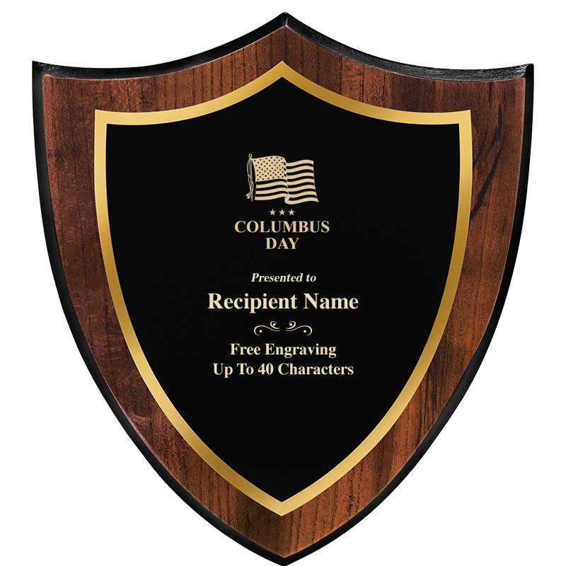 7.25x8 SHIELD PLQ W METAL PLT