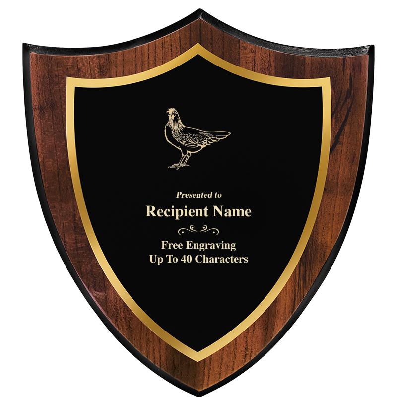 7.25x8 SHIELD PLQ W METAL PLT