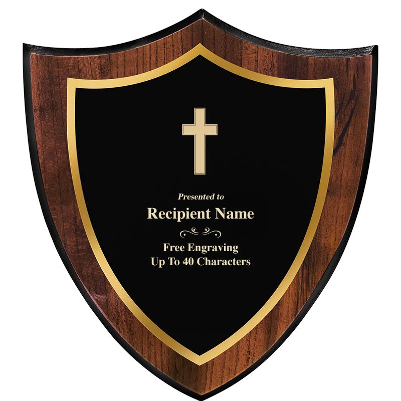 7.25x8 SHIELD PLQ W METAL PLT