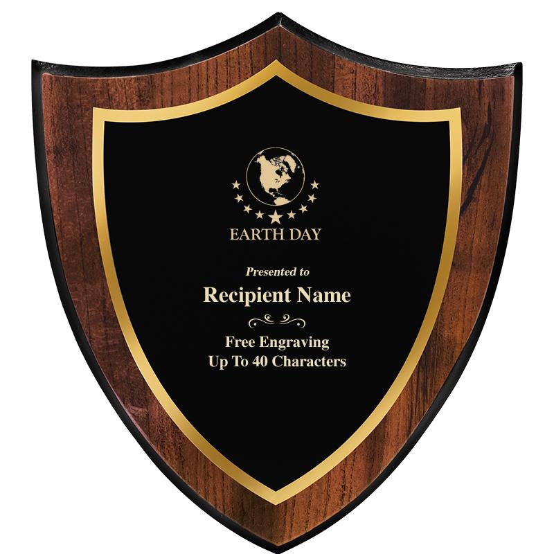 7.25x8 SHIELD PLQ W METAL PLT