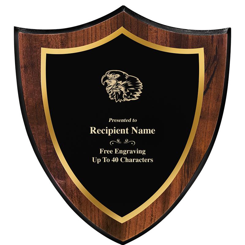 7.25x8 SHIELD PLQ W METAL PLT