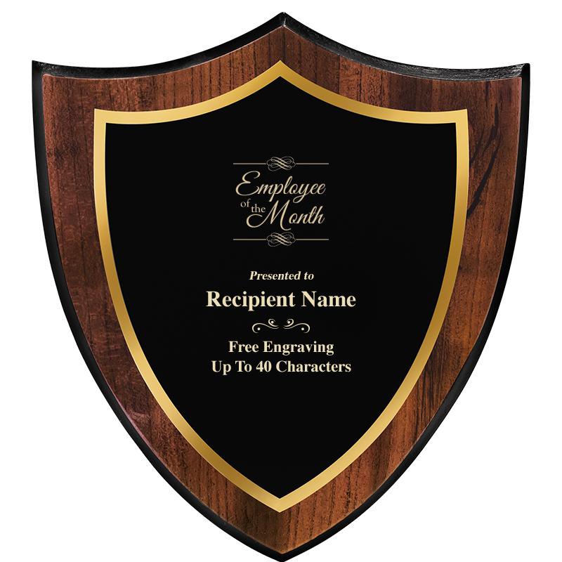 7.25x8 SHIELD PLQ W METAL PLT