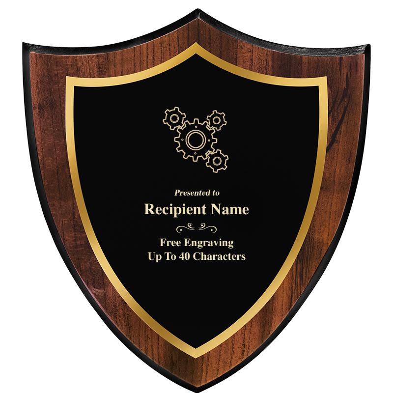 7.25x8 SHIELD PLQ W METAL PLT