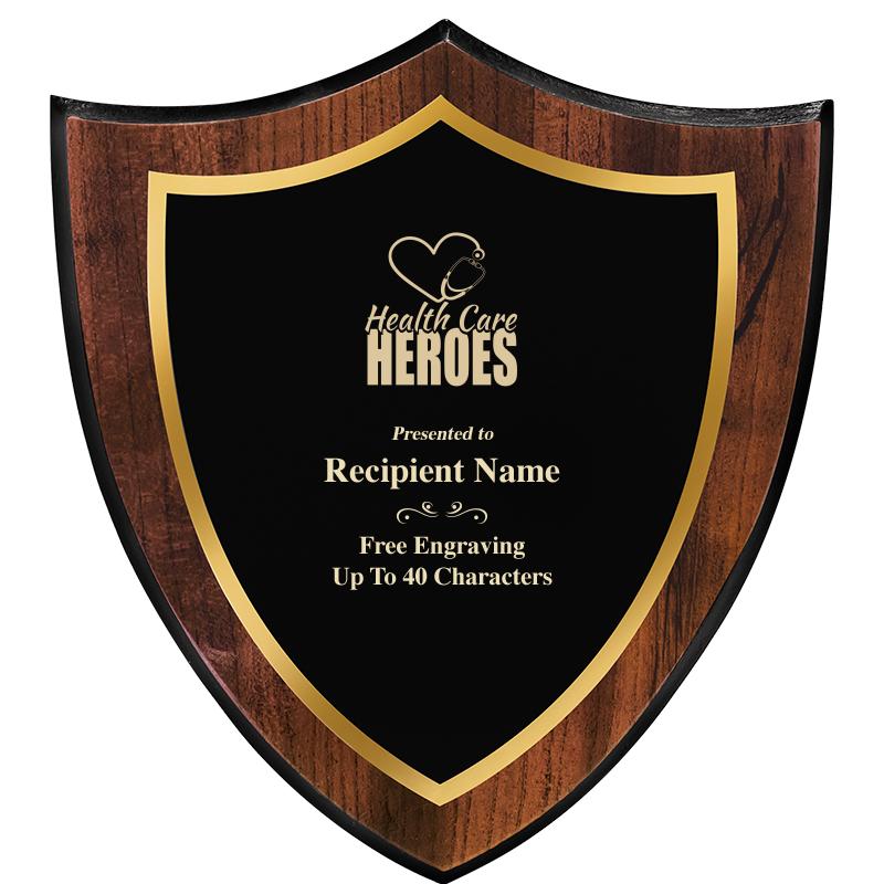 7.25x8 SHIELD PLQ W METAL PLT