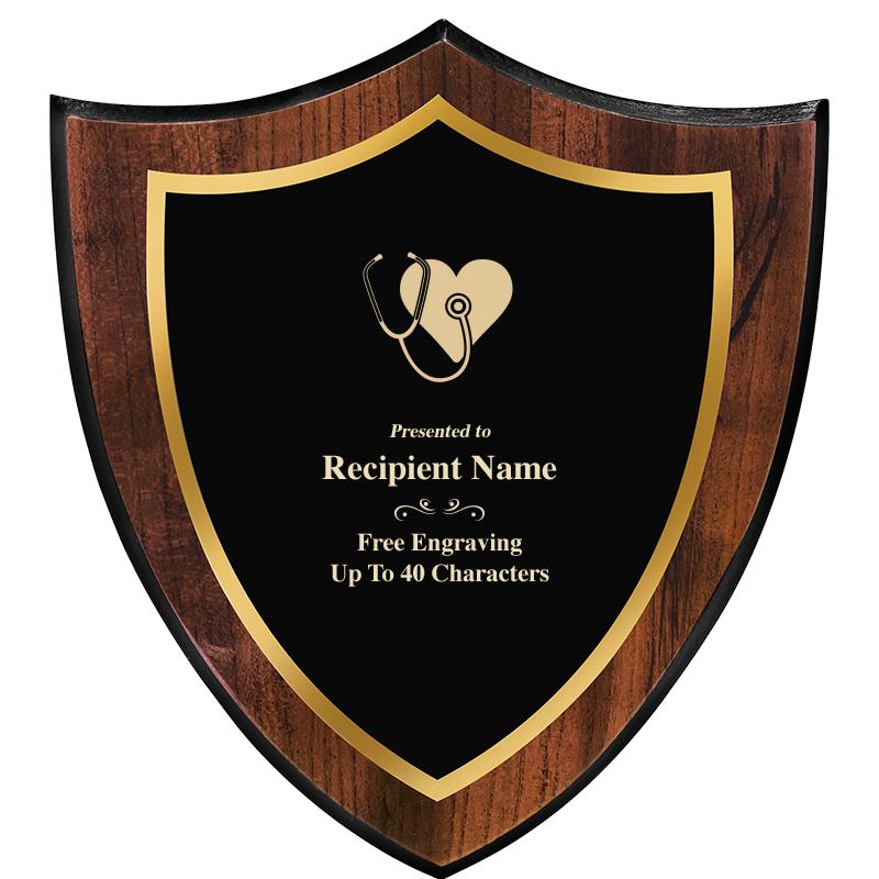 7.25x8 SHIELD PLQ W METAL PLT