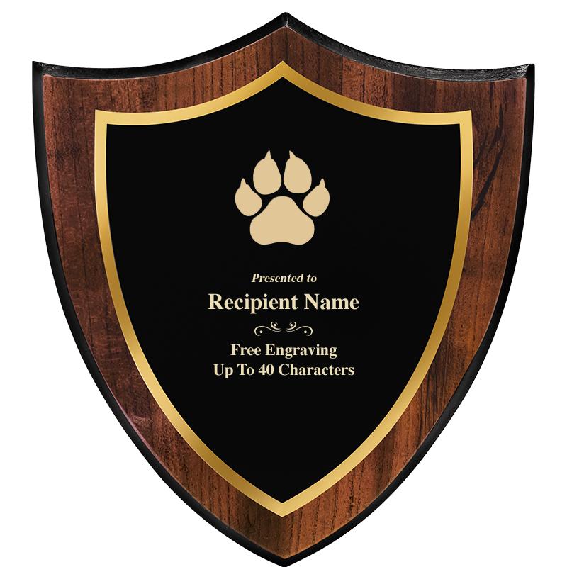 7.25x8 SHIELD PLQ W METAL PLT