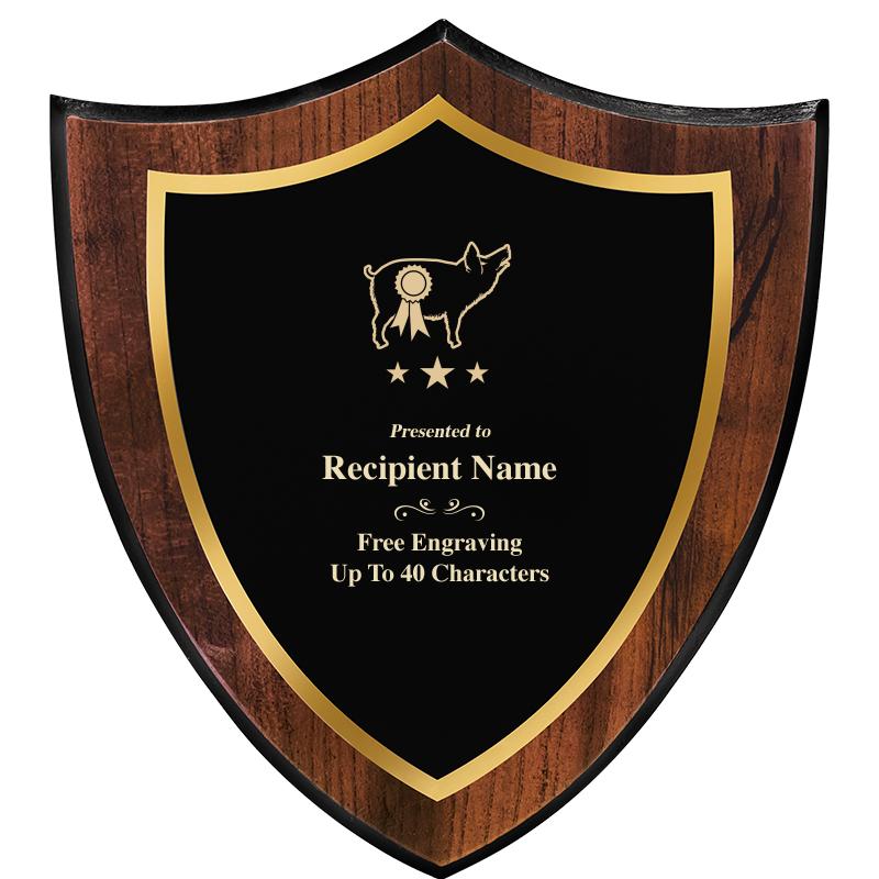 7.25x8 SHIELD PLQ W METAL PLT