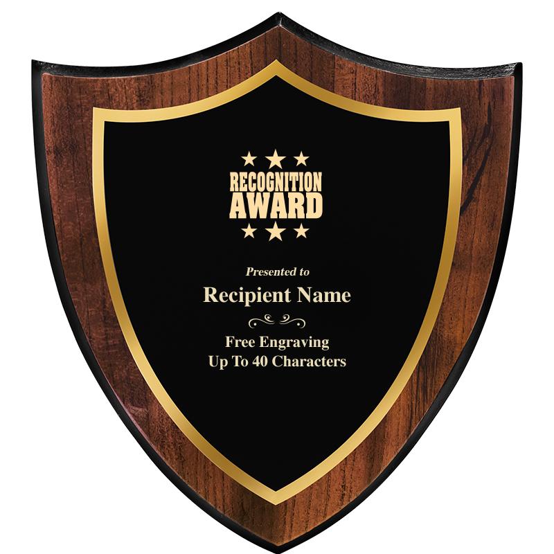 7.25x8 SHIELD PLQ W METAL PLT