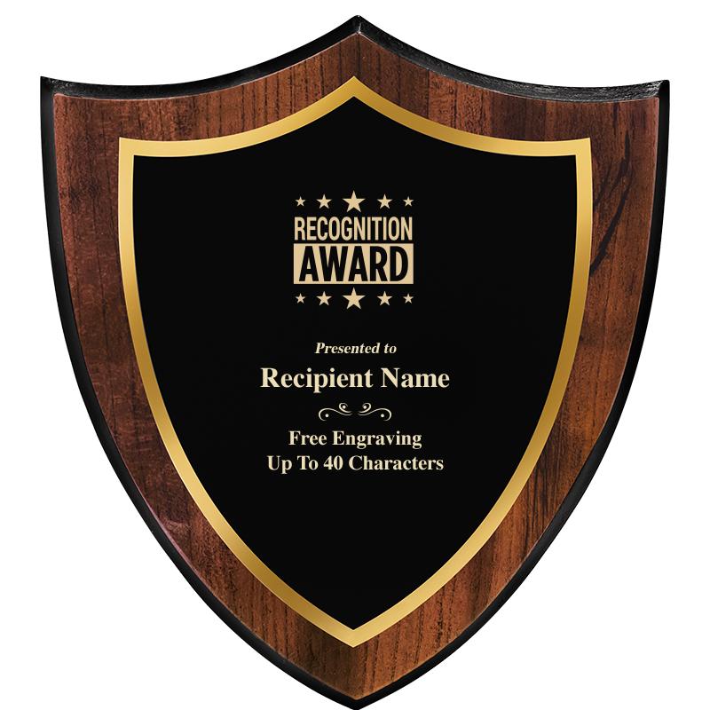 7.25x8 SHIELD PLQ W METAL PLT