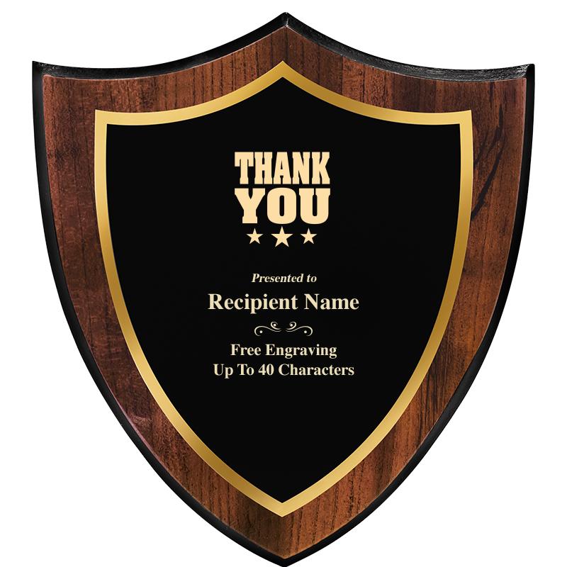 7.25x8 SHIELD PLQ W METAL PLT