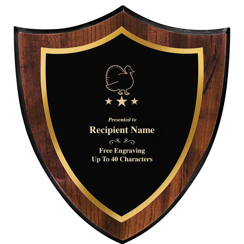 7.25x8 SHIELD PLQ W METAL PLT