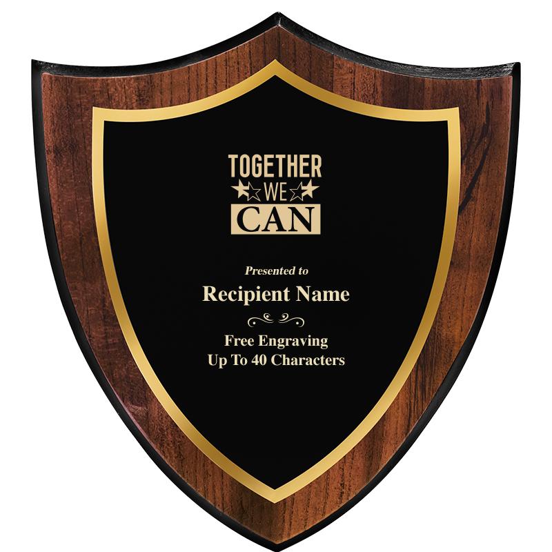 7.25x8 SHIELD PLQ W METAL PLT