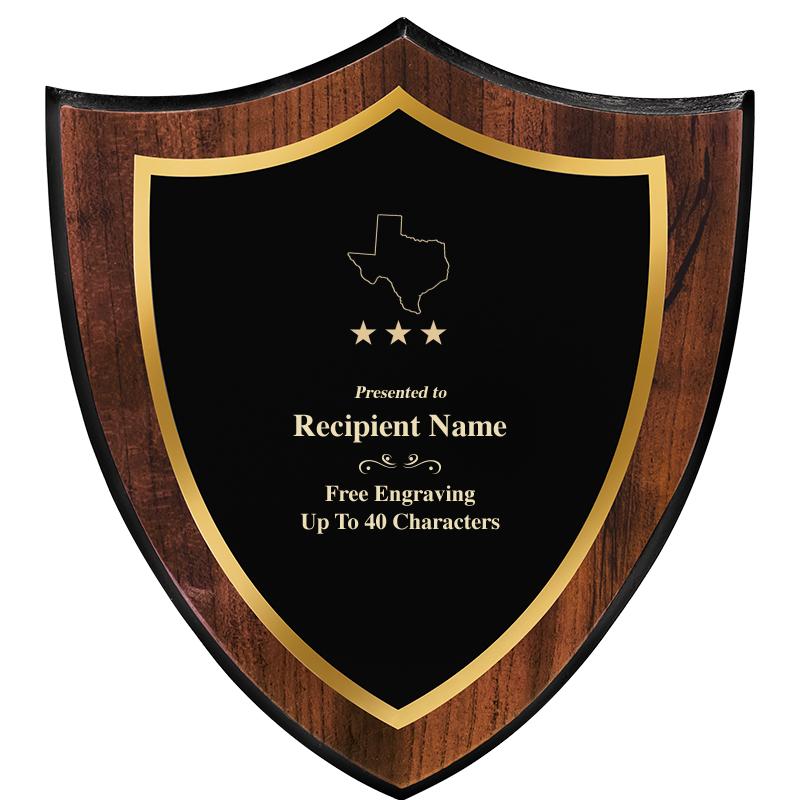 7.25x8 SHIELD PLQ W METAL PLT