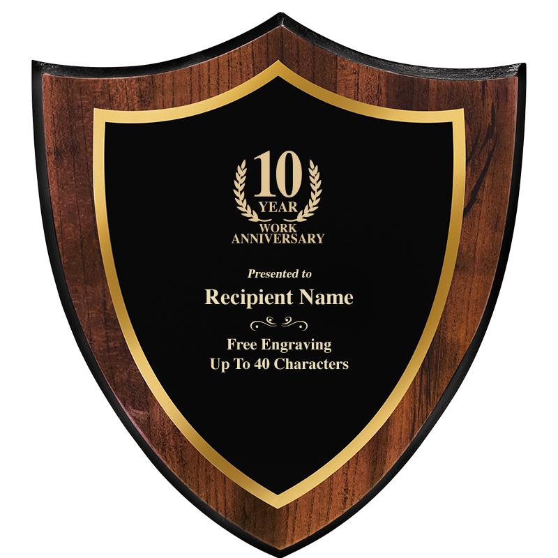 7.25x8 SHIELD PLQ W METAL PLT