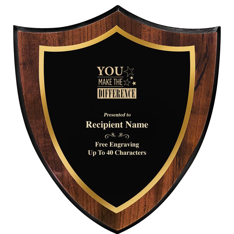 7.25x8 SHIELD PLQ W METAL PLT