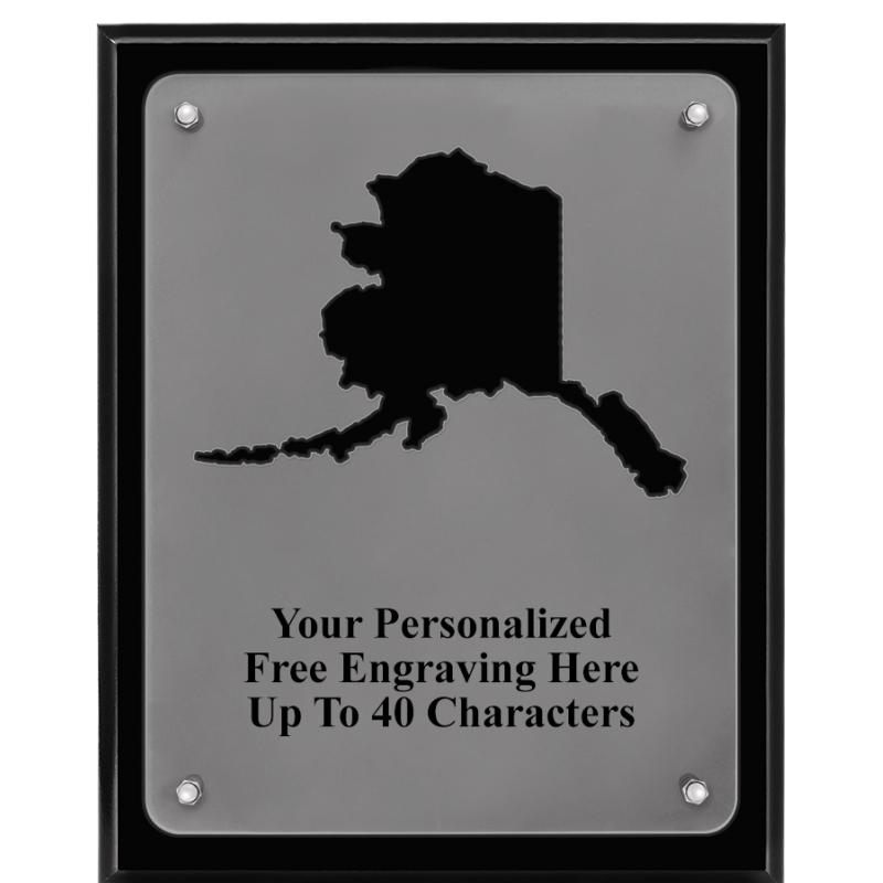 8x10 BLACK WOOD STATE PLAQUE