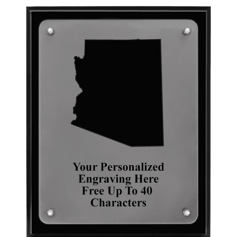 8x10 BLACK WOOD STATE PLAQUE