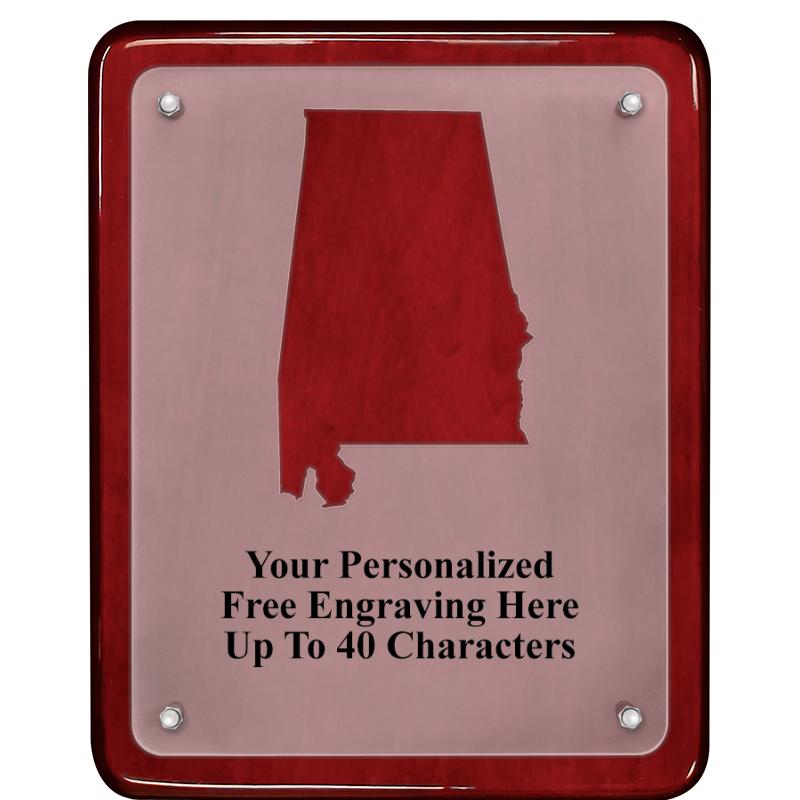 8x10 ROSEWOOD STATE PLAQUE