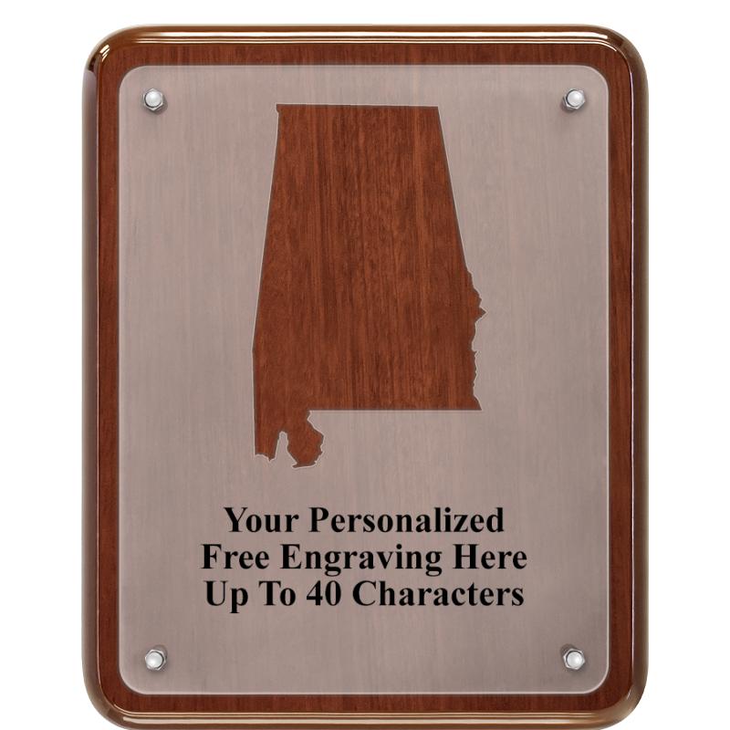 8X10 WALNUT STATE PLAQUE