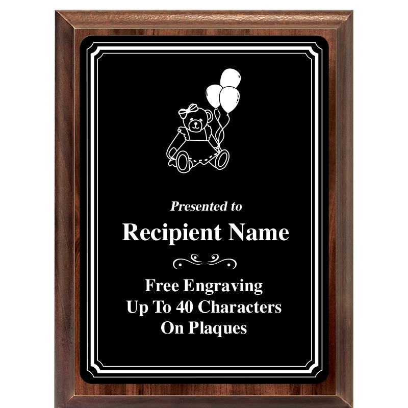 6x8 TRIO BORDER BLACK PLT PLQ